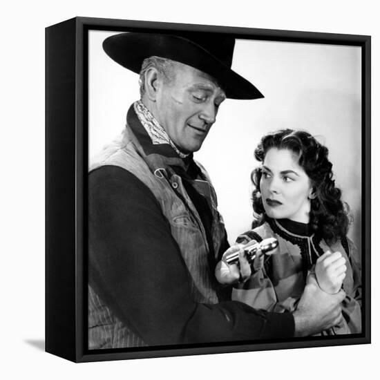 Red River, John Wayne, Joanne Dru, 1948-null-Framed Stretched Canvas