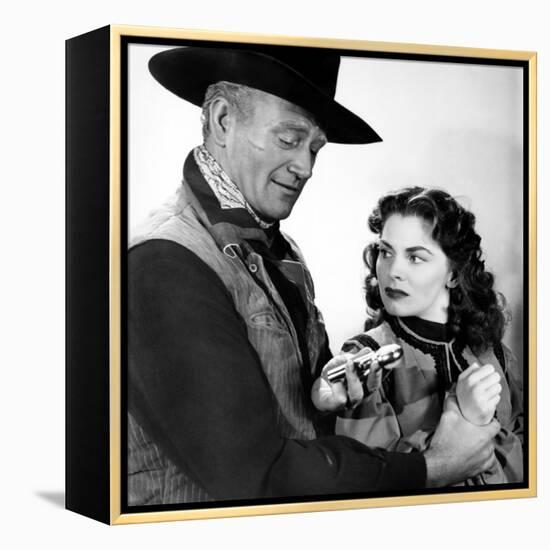 Red River, John Wayne, Joanne Dru, 1948-null-Framed Stretched Canvas