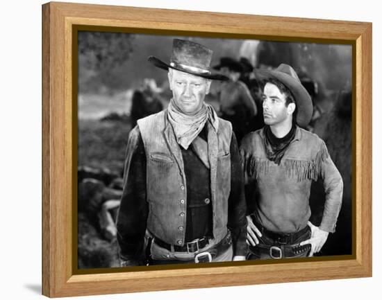 Red River, John Wayne, Montgomery Clift, 1948-null-Framed Stretched Canvas