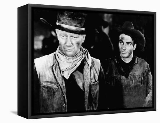 Red River, John Wayne, Montgomery Clift, 1948-null-Framed Stretched Canvas