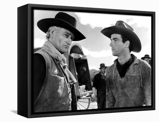 Red River, John Wayne, Montgomery Clift, 1948-null-Framed Stretched Canvas