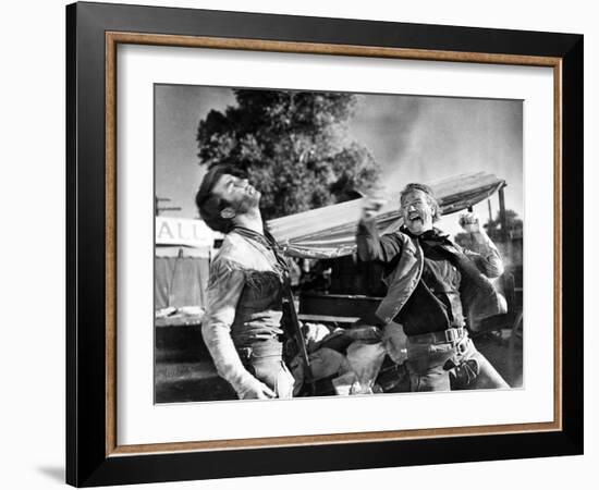 Red River, Montgomery Clift, John Wayne, 1948-null-Framed Photo