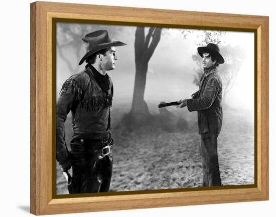 Red River, Montgomery Clift, Noah Beery Jr., 1948-null-Framed Stretched Canvas