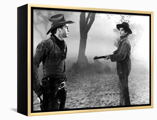 Red River, Montgomery Clift, Noah Beery Jr., 1948-null-Framed Stretched Canvas