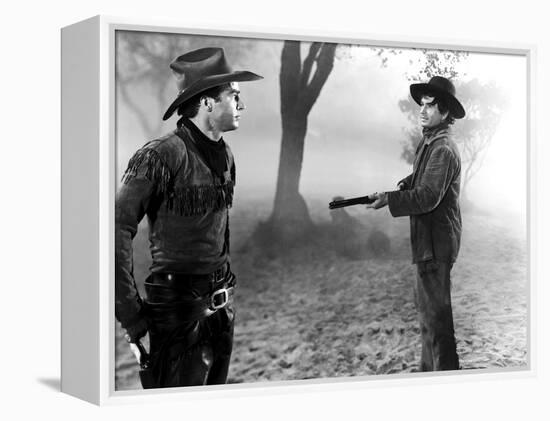 Red River, Montgomery Clift, Noah Beery Jr., 1948-null-Framed Stretched Canvas