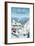Red River, New Mexico - Retro Ski Resort-Lantern Press-Framed Art Print