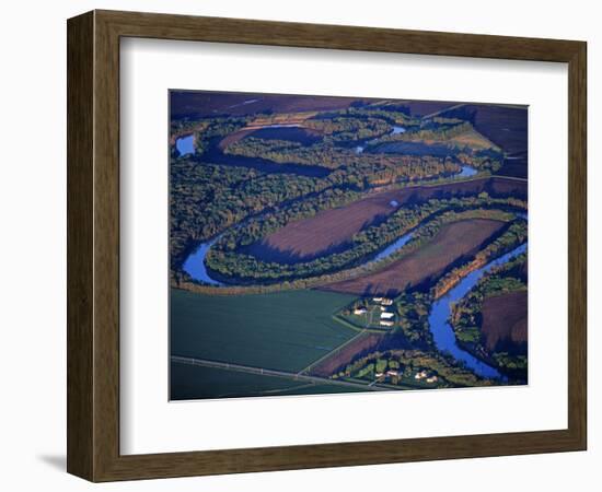 Red River of the North Aerial, near Fargo, North Dakota, USA-Chuck Haney-Framed Photographic Print