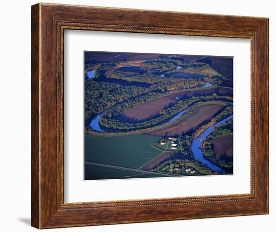 Red River of the North Aerial, near Fargo, North Dakota, USA-Chuck Haney-Framed Photographic Print