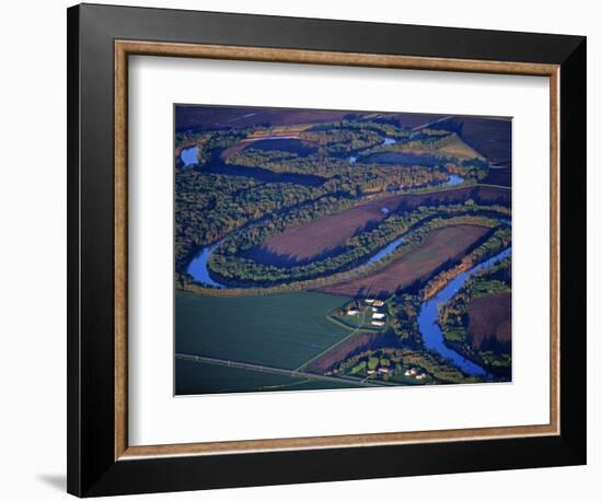 Red River of the North Aerial, near Fargo, North Dakota, USA-Chuck Haney-Framed Photographic Print