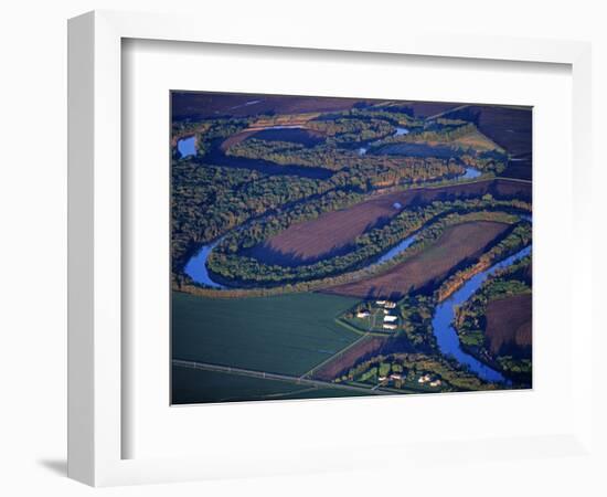 Red River of the North Aerial, near Fargo, North Dakota, USA-Chuck Haney-Framed Photographic Print