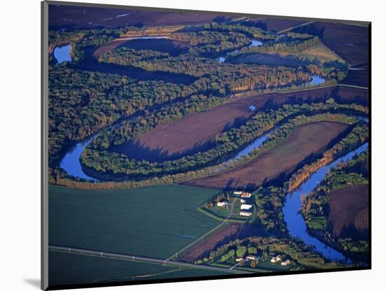 Red River of the North Aerial, near Fargo, North Dakota, USA-Chuck Haney-Mounted Photographic Print