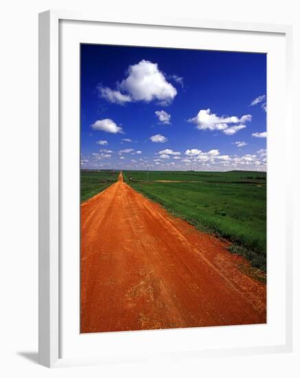 Red Road of Scoria near Fryburg, North Dakota, USA-Chuck Haney-Framed Photographic Print