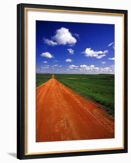 Red Road of Scoria near Fryburg, North Dakota, USA-Chuck Haney-Framed Photographic Print