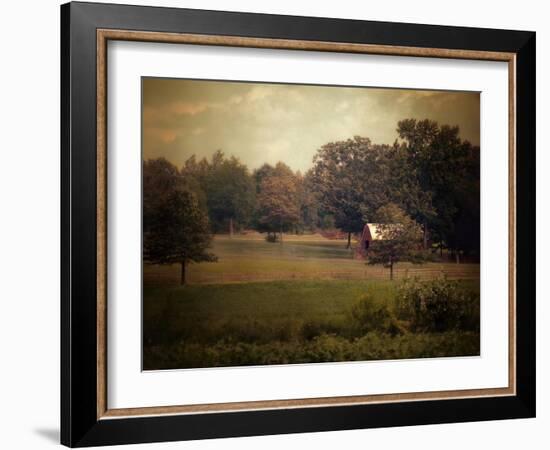 Red Roadside Barn-Jai Johnson-Framed Giclee Print