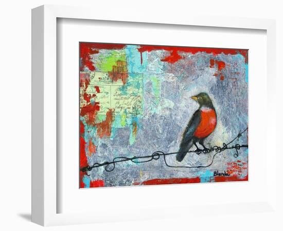 Red Robin Love Letters Art Painting-Blenda Tyvoll-Framed Art Print