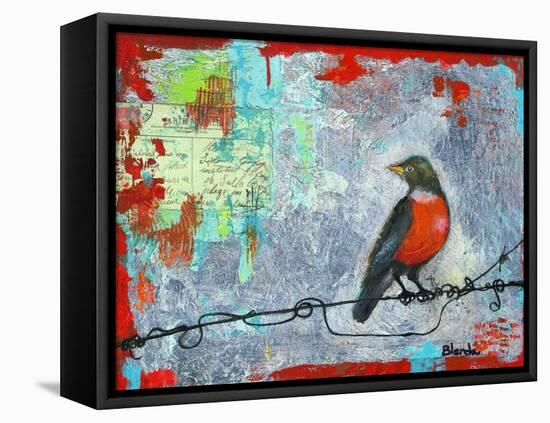 Red Robin Love Letters Art Painting-Blenda Tyvoll-Framed Stretched Canvas