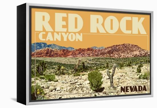 Red Rock Canyon - Las Vegas, Nevada-Lantern Press-Framed Stretched Canvas