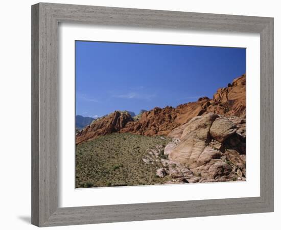 Red Rock Canyon, Spring Mountains, Mojave Desert, Near Las Vegas, Nevada, USA-Fraser Hall-Framed Photographic Print
