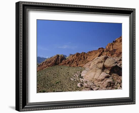 Red Rock Canyon, Spring Mountains, Mojave Desert, Near Las Vegas, Nevada, USA-Fraser Hall-Framed Photographic Print