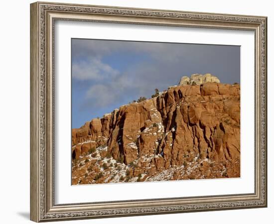 Red Rock Cliff With Snow, Carson National Forest, New Mexico-James Hager-Framed Photographic Print