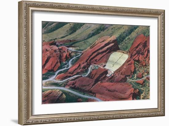 Red Rocks Theatre, Park of the Red Rocks View from Air - Red Rocks, CO-Lantern Press-Framed Art Print