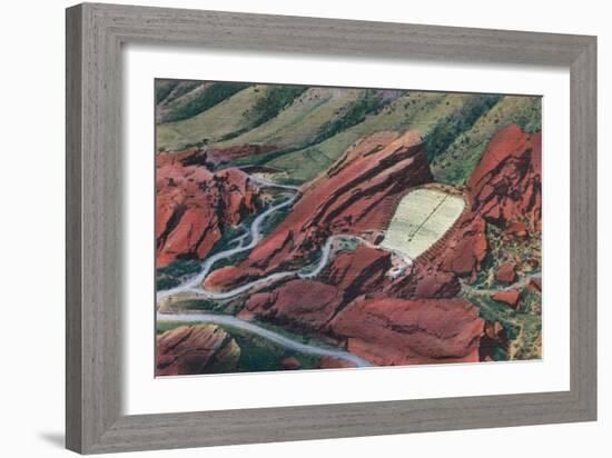 Red Rocks Theatre, Park of the Red Rocks View from Air - Red Rocks, CO-Lantern Press-Framed Art Print