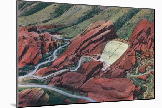 Red Rocks Theatre, Park of the Red Rocks View from Air - Red Rocks, CO-Lantern Press-Mounted Art Print