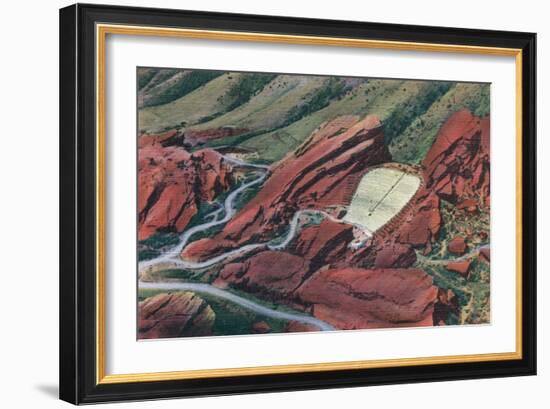 Red Rocks Theatre, Park of the Red Rocks View from Air - Red Rocks, CO-Lantern Press-Framed Art Print