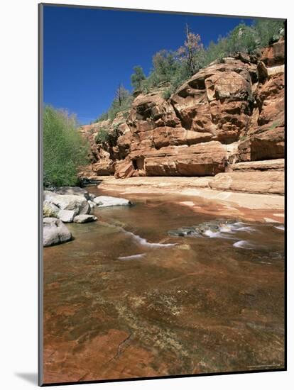 Red Rocks Towering Above the Shallow Waters of Oak Creek, Arizona, USA-Ruth Tomlinson-Mounted Photographic Print