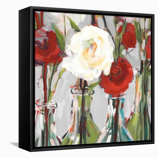 Red Romantic Blossoms II-Jane Slivka-Framed Stretched Canvas