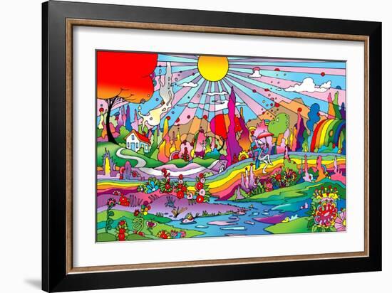 Red Roof Cottage Landscape-Howie Green-Framed Giclee Print