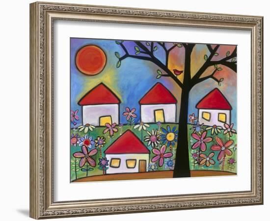 Red Roof Houses-Carla Bank-Framed Giclee Print