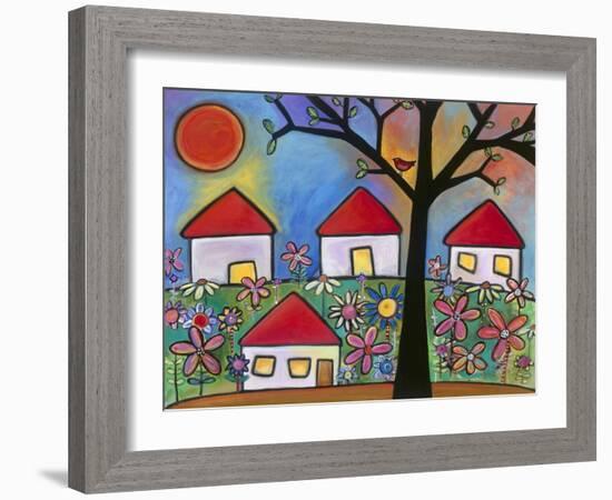 Red Roof Houses-Carla Bank-Framed Giclee Print