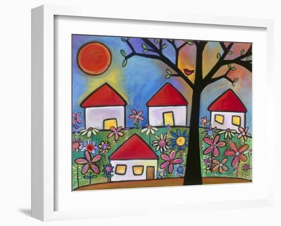 Red Roof Houses-Carla Bank-Framed Giclee Print