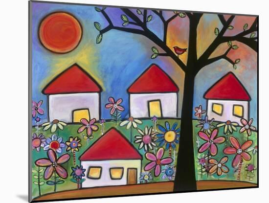 Red Roof Houses-Carla Bank-Mounted Giclee Print