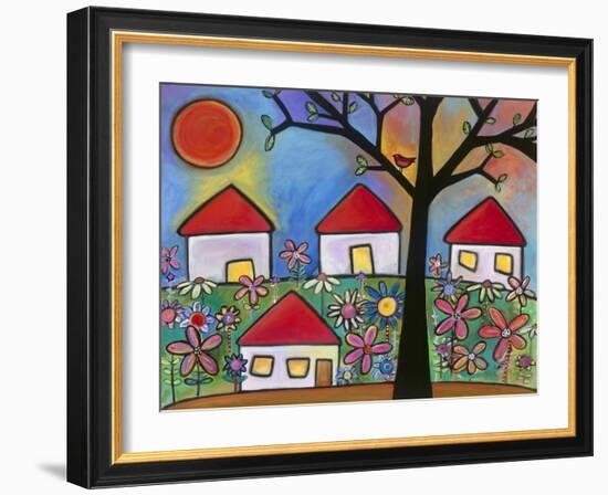 Red Roof Houses-Carla Bank-Framed Giclee Print