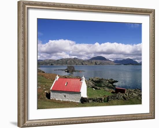 Red Roofed Cottage, Loch Torridon, Wester Ross, Highlands, Scotland, United Kingdom-Neale Clarke-Framed Photographic Print