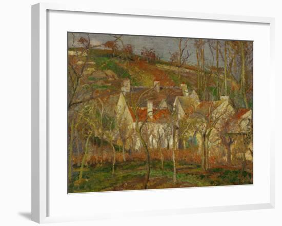 Red Roofs, a Village Corner, Winter, 1877-Camille Pissarro-Framed Giclee Print