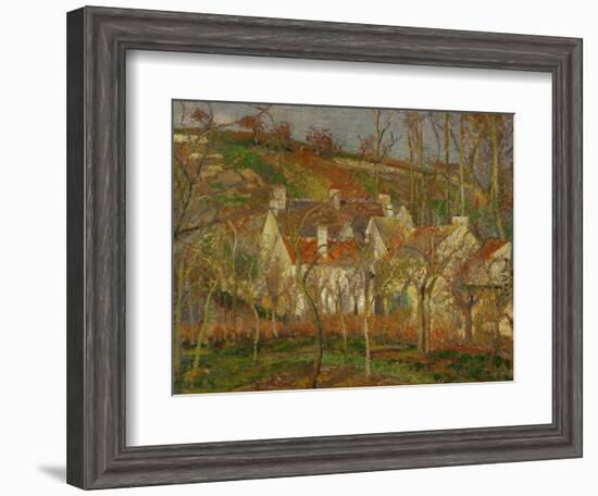 Red Roofs, a Village Corner, Winter, 1877-Camille Pissarro-Framed Giclee Print