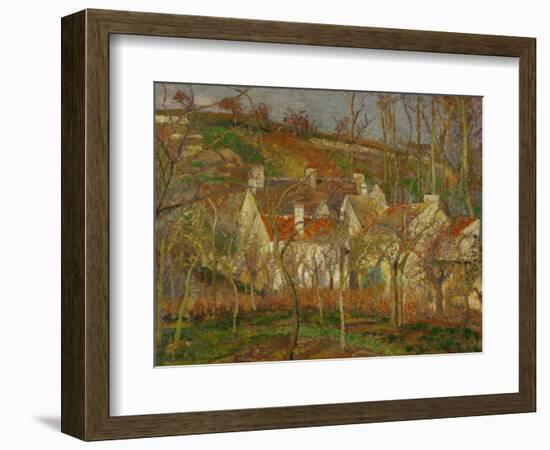 Red Roofs, a Village Corner, Winter, 1877-Camille Pissarro-Framed Giclee Print