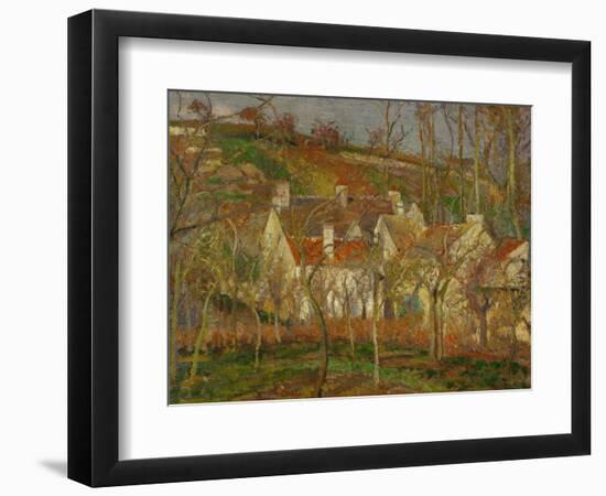 Red Roofs, a Village Corner, Winter, 1877-Camille Pissarro-Framed Giclee Print