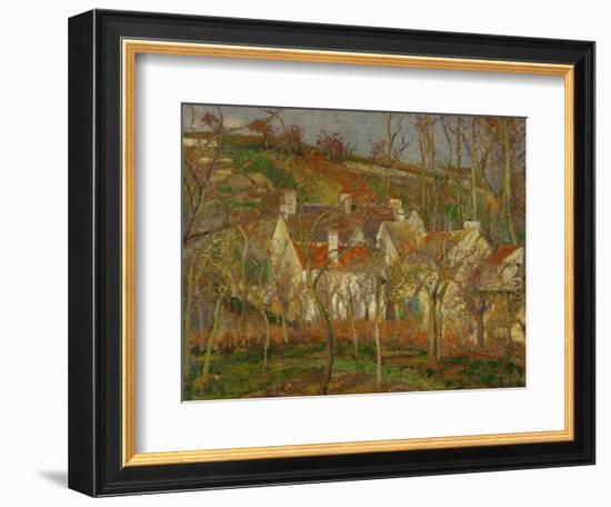 Red Roofs, a Village Corner, Winter, 1877-Camille Pissarro-Framed Giclee Print