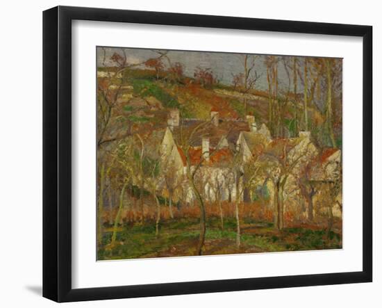 Red Roofs, a Village Corner, Winter, 1877-Camille Pissarro-Framed Giclee Print