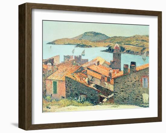 Red Roofs at Collioure-Henri Martin-Framed Giclee Print