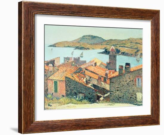 Red Roofs at Collioure-Henri Martin-Framed Giclee Print