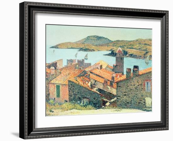 Red Roofs at Collioure-Henri Martin-Framed Giclee Print