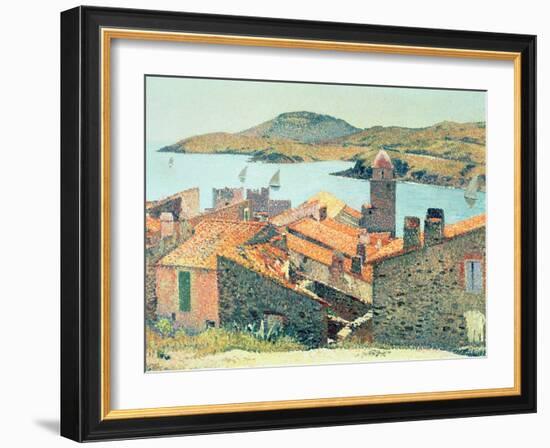 Red Roofs at Collioure-Henri Martin-Framed Giclee Print