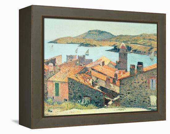 Red Roofs at Collioure-Henri Martin-Framed Premier Image Canvas