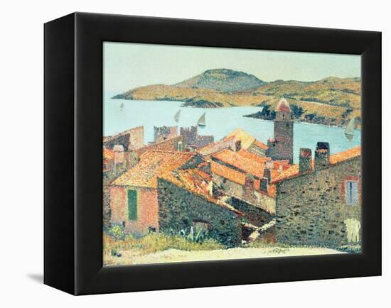 Red Roofs at Collioure-Henri Martin-Framed Premier Image Canvas