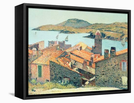 Red Roofs at Collioure-Henri Martin-Framed Premier Image Canvas